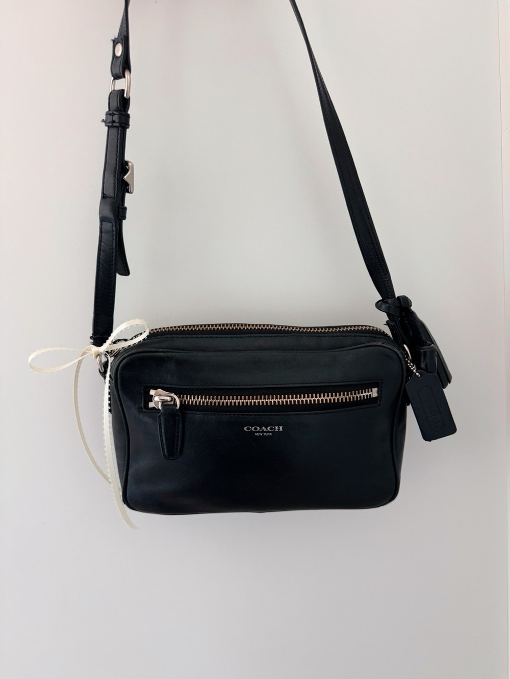 Black Vintage Coach Legacy Flight Leather Purse